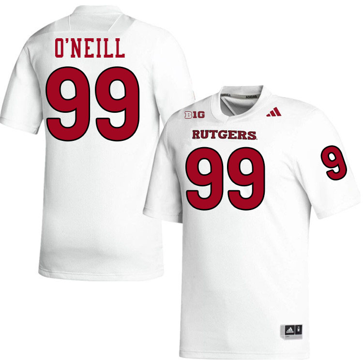Rutgers Scarlet Knights #99 Eric O'Neill College Football Jerseys,Uniforms-White